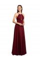 Sydney Long A-Line Halter Neck Chiffon Bridesmaid Dress with Draped Bodice