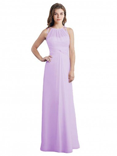 Sydney Sweetheart Long Chiffon Bridesmaid Dress with Halter Straps