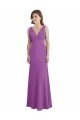 Sydney V-Shaped Neckline Long Chiffon Bridesmaid Dress with Cascading Ruffles Back