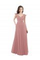 Sydney Chiffon A-Line Bridesmaid Dress with V-Neck Wrap Bodice