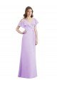 Sydney Ruffled Neckline Cold Shoulder Long Chiffon Bridesmaid Dress