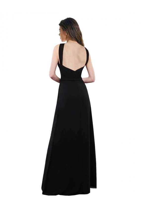 Sydney Chiffon A-Line Bridesmaid Dress with Criss Cross Halter Top