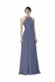 Sydney Halter Neck Ruched Bodice Chiffon Bridesmaid Dress