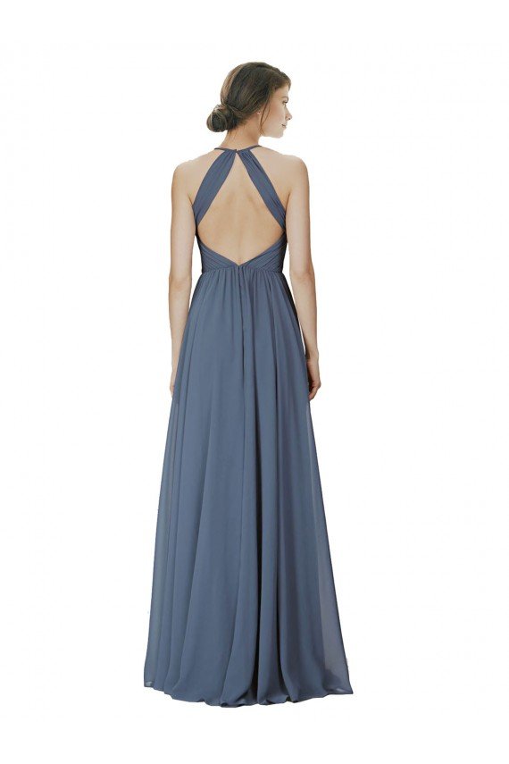 Sydney Halter Neck Ruched Bodice Chiffon Bridesmaid Dress