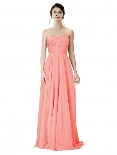 Sydney Strapless Chiffon Bridesmaid Dress with Ruched Sweetheart Neckline