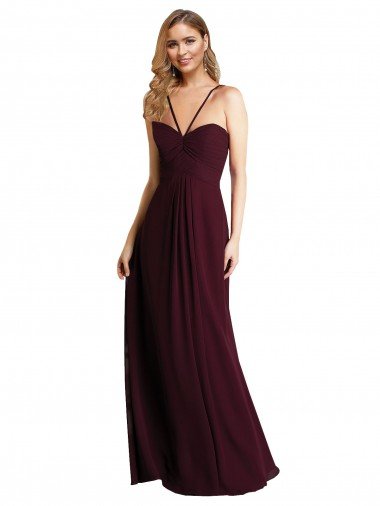 Sydney Long Chiffon Bridesmaid Dress with Sweetheart Neckline