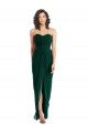 Twist Front Draped Chiffon Bridesmaid Dress with Slit