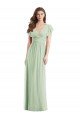 Sydney Flutter Sleeves Draped Wrap V-Neck Chiffon Bridesmaid Dress