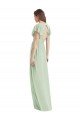 Sydney Flutter Sleeves Draped Wrap V-Neck Chiffon Bridesmaid Dress