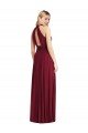Sydney High-Neck Open Back Shirred Halter Maxi Bridesmaid Dress