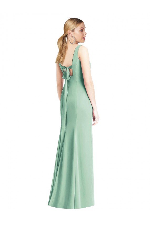 Sydney Sleeveless Tie Back Chiffon Trumpet Chiffon Bridesmaid Dress