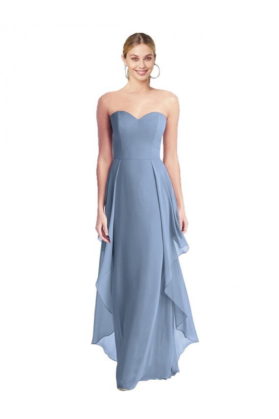 Sydney Strapless Chiffon Bridesmaid Dress with Skirt Overlay