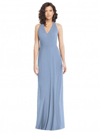Shop V-Neck Halter Back Straps Chiffon Formal Bridesmaid Dress Sydney