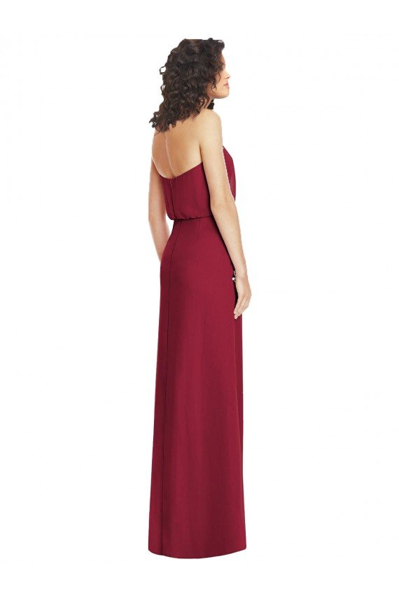 Sydney Full Length Lux Chiffon Blouson Bodice Bridesmaid Dress