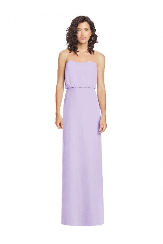 Sydney Full Length Lux Chiffon Blouson Bodice Bridesmaid Dress
