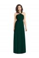 Sydney Draped Halter Neck Long Chiffon Bridesmaid Dress with Low Back