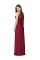 Sydney Halter Neck Full-Length Shirred Chiffon Bridesmaid Dress