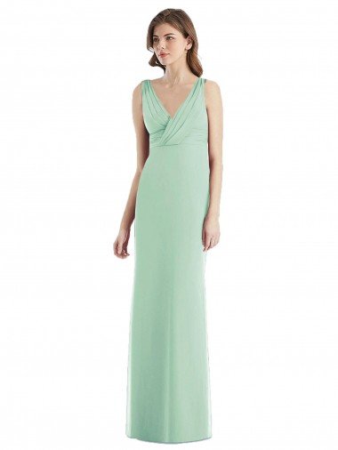Sydney Sleek Open Back Chiffon V-Neck Bridesmaid Dress