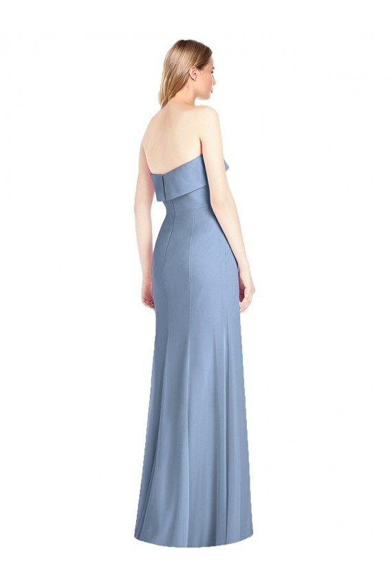 Sydney Trumpet Full Length Strapless Chiffon Bridesmaid Dress with Slit