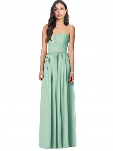 Sydney Draped Sweetheart Strapless Long Chiffon Bridesmaid Dress