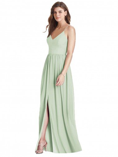 Sydney Criss Cross Strap Backless Maxi Long Chiffon Bridesmaid Dress