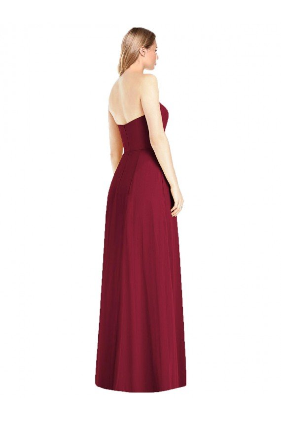 Sydney Strapless Notch Chiffon Maxi Bridesmaid Dress