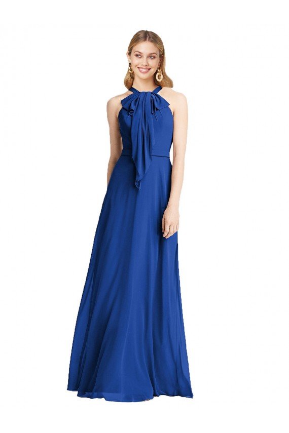 Sydney Plunging V-Back Long Full Length Chiffon Bridesmaid Dress