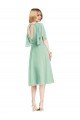 Sydney Open Back Flutter Sleeves Cocktail Length Chiffon Bridesmaid Dress