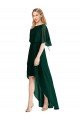 Sydney Plunging V Back Flutter Sleeves Cocktail Length Chiffon Bridesmaid Dress