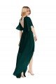 Sydney Plunging V Back Flutter Sleeves Cocktail Length Chiffon Bridesmaid Dress