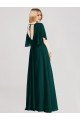 Sydney Full-Length Flutter Sleeves Plunging V Back Chiffon Bridesmaid Dress