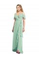 Sydney High Low Off the Shoulder Wrap Chiffon Bridesmaid Dress 