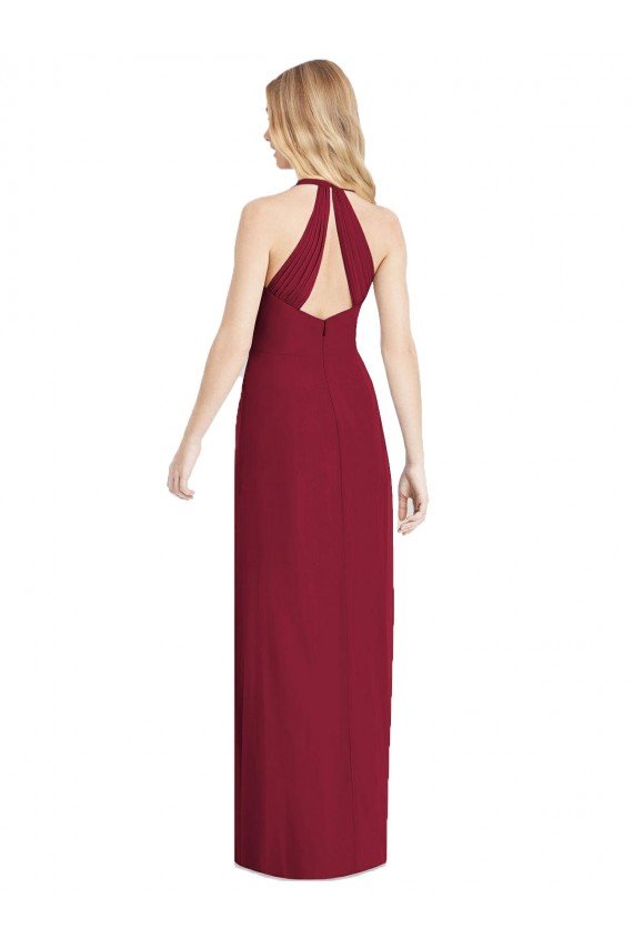 Sydney V-Neck Halter Chiffon Maxi Formal Bridesmaid Dress Open Back