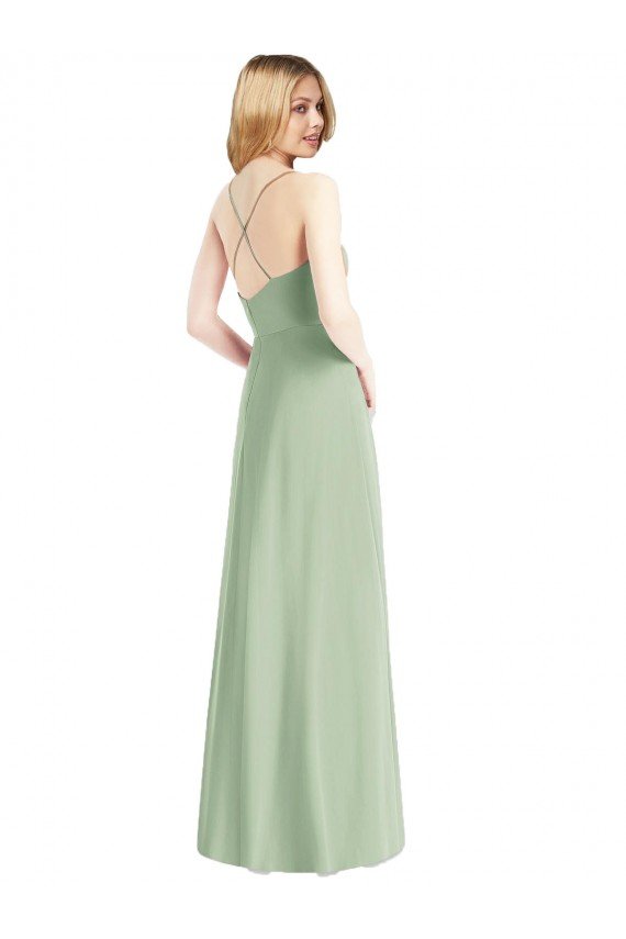 Sydney Cowl Neck Criss Cross Back Chiffon Maxi Bridesmaid Dress