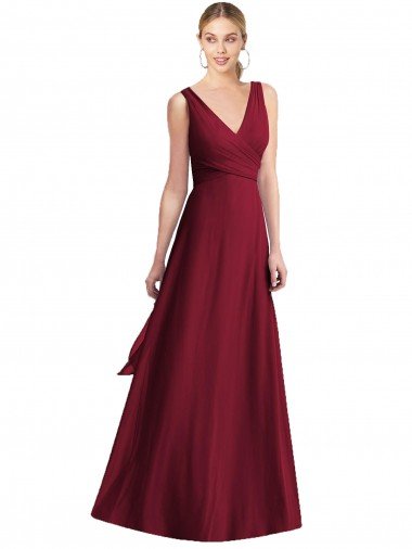 Sydney Sleeveless V-Neck Chiffon Wrap Bridesmaid Dress