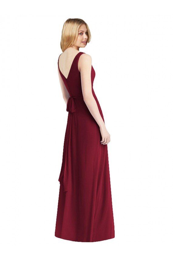Sydney Sleeveless V-Neck Chiffon Wrap Bridesmaid Dress