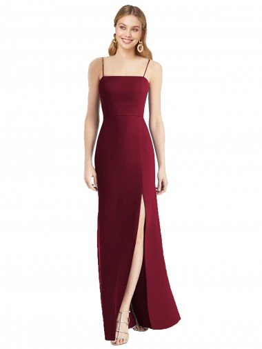Sydney Tie-Back Cutout Trumpet Chiffon Bridesmaid Dress with Front Slit
