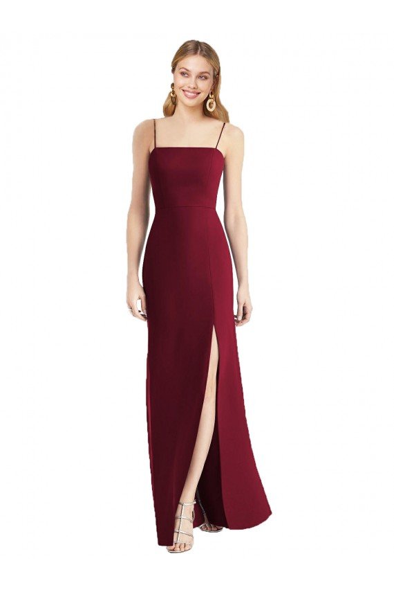 Sydney Tie-Back Cutout Trumpet Chiffon Bridesmaid Dress with Front Slit