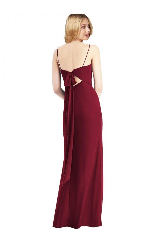 Sydney Tie-Back Cutout Trumpet Chiffon Bridesmaid Dress with Front Slit