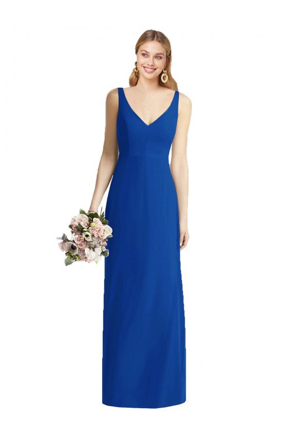 Sydney Sleeveless V-Back Long Trumpet Chiffon Bridesmaid Dress