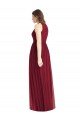 Sydney Shirred Skirt Jewel Neck Halter Chiffon Bridesmaid Dress with Front Slit