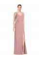 Sydney Blouson Bodice Chiffon Bridesmaid Dress with Front Slit