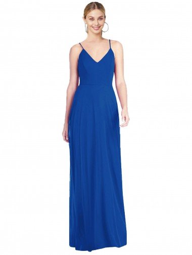 Sydney Criss Cross Back A-Line Chiffon Maxi Bridesmaid Dress