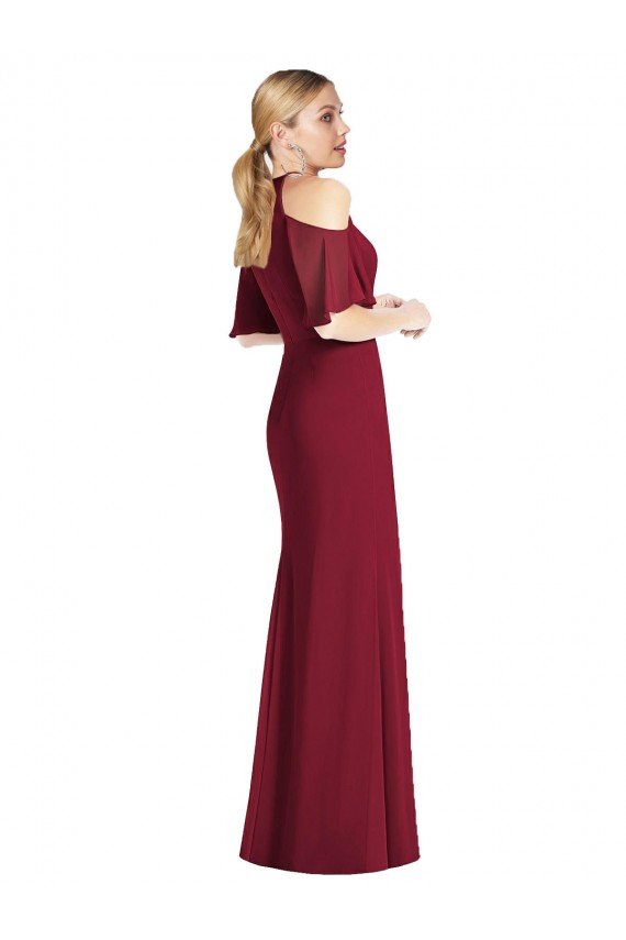 Sydney Ruffle Cold-Shoulder Mermaid Chiffon Maxi Bridesmaid Dress