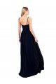 Sydney Draped A-Line Chiffon Formal Bridesmaid Dress with Spaghetti Straps and High Slit