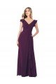Sydney Ruffle Cap Sleeves Long Chiffon Bridesmaid Dress