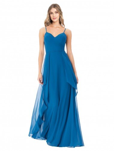 Sydney Simple Sweetheart Chiffon Bridesmaid Dress with Cascading Overlay