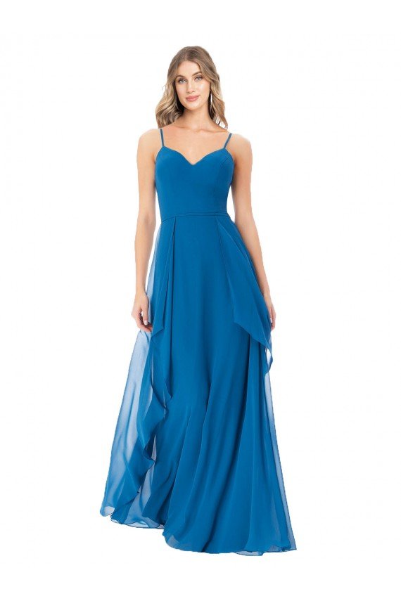 Sydney Simple Sweetheart Chiffon Bridesmaid Dress with Cascading Overlay