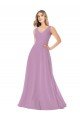 Sydney Simple Chiffon V-Neck Bridesmaid Dress with Draped V-Back