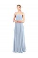 Sydney Luxe Chiffon Straight Neckline Long Chiffon Bridesmaid Dress with Skinny Straps
